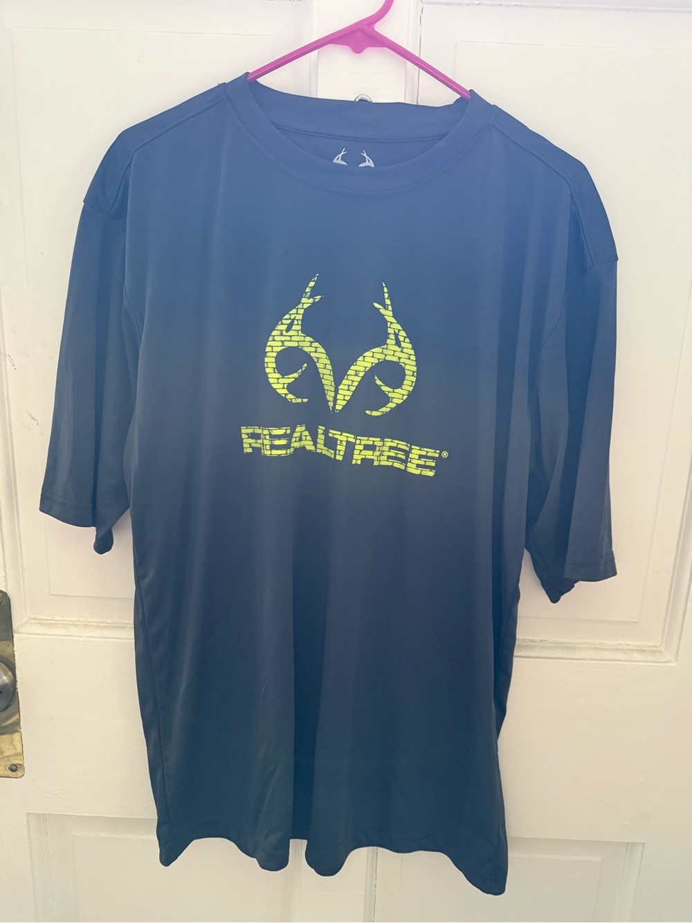 Realtree Black Tee with Neon Yellow Logo